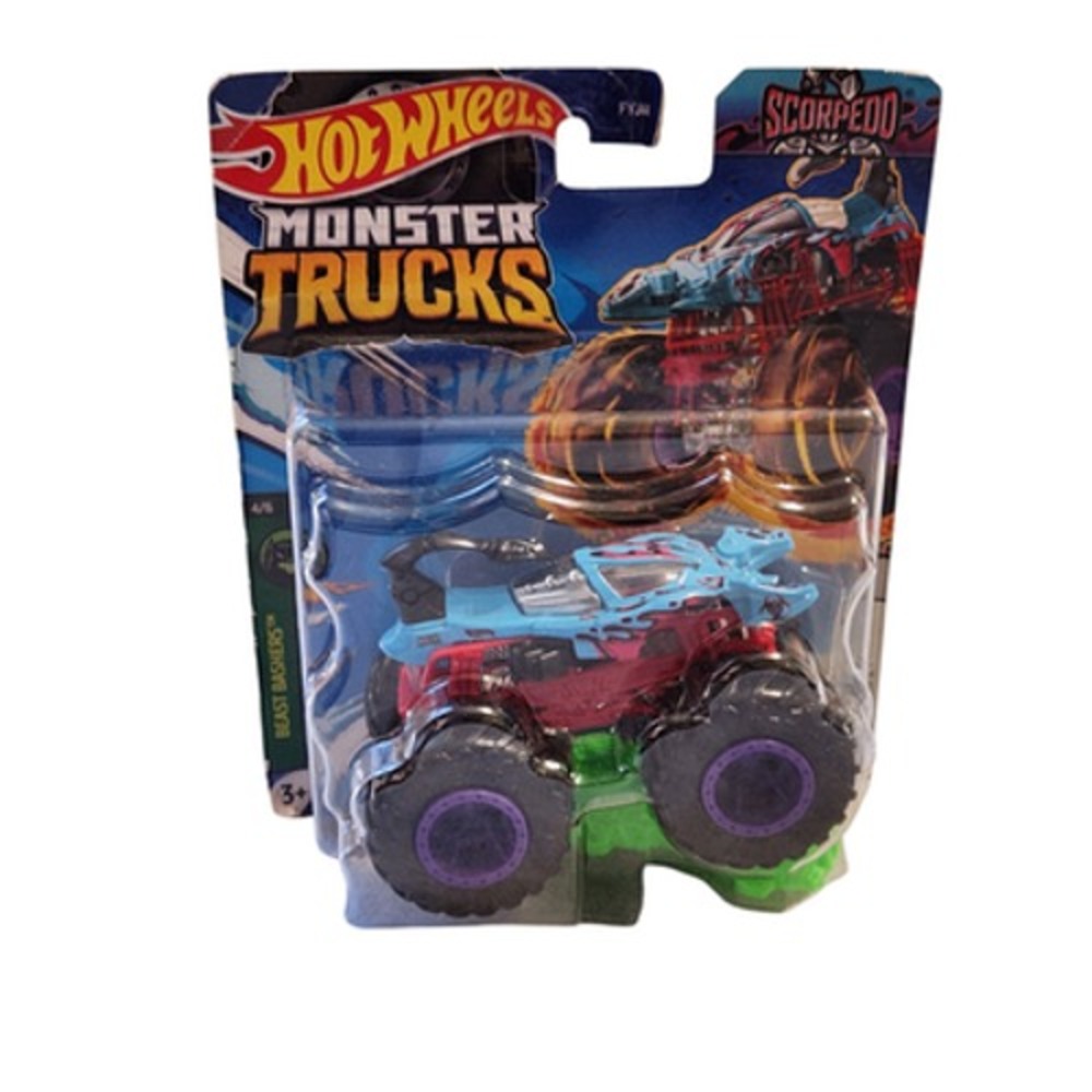 Hot Wheels Monster Trucks Scorpedo Creature 1:64 Scale Connect Crash - Picture 1 of 2